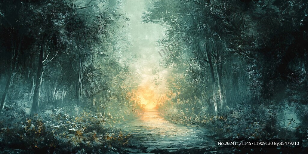 秋天森林画秋天壁纸