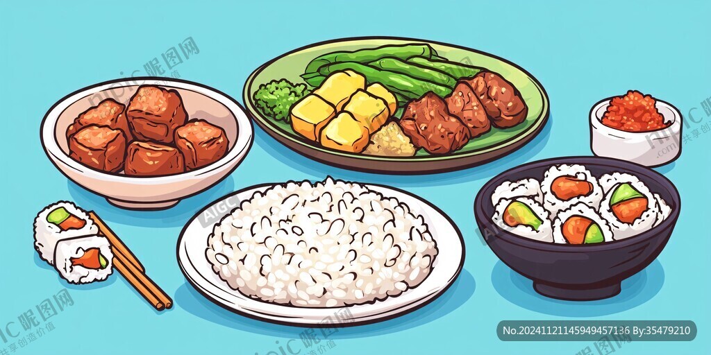 盖浇饭插画