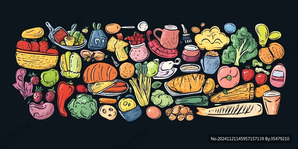 食材手绘背景