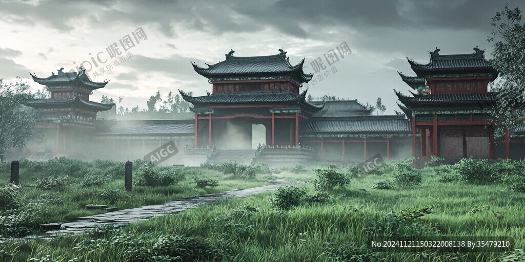 亭台楼阁背景