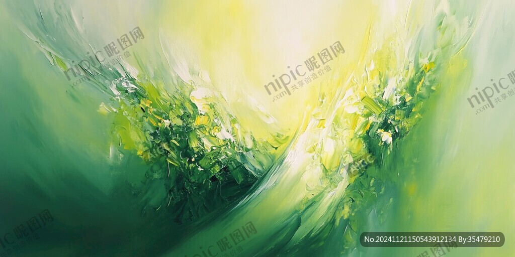 绿色抽像画