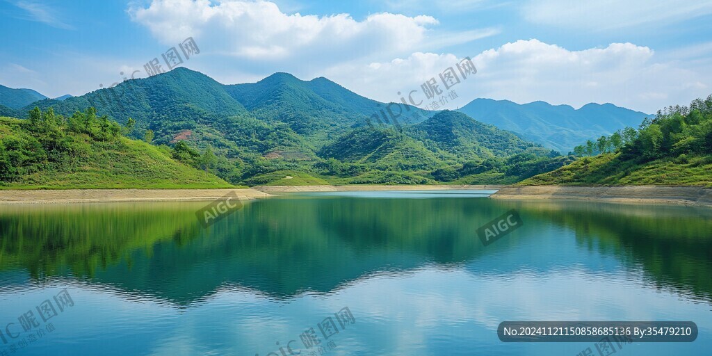 秦岭山深处的湖泊