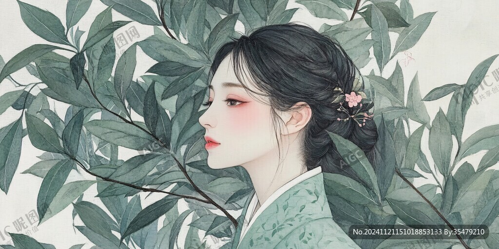 工笔少女