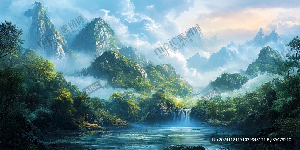山水画合成图