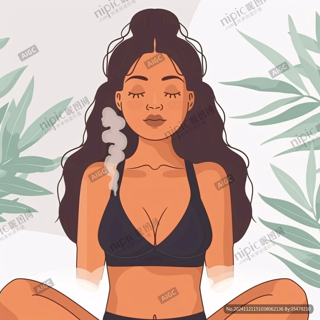 艾灸人物插画