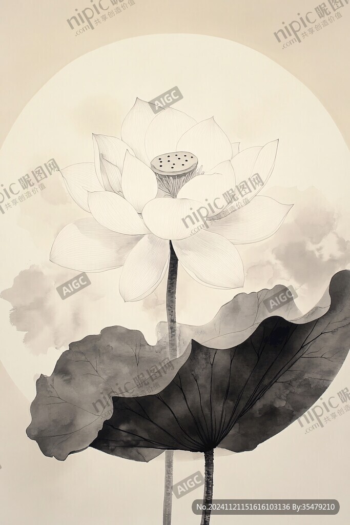 莲花插画啊