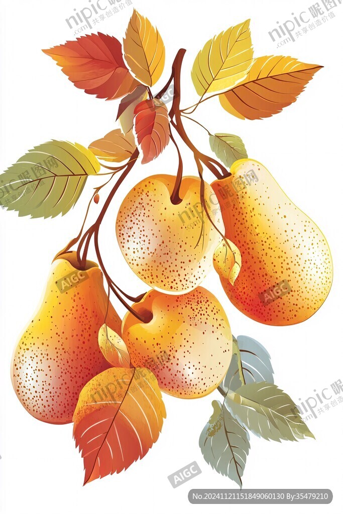 黄金梨插画