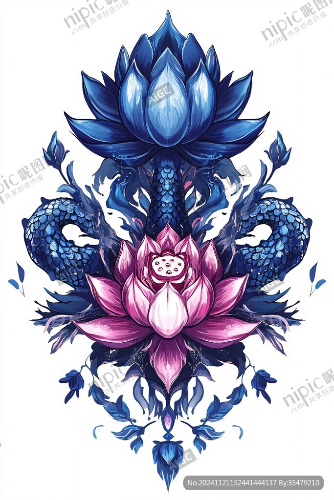莲花荷花青花瓷