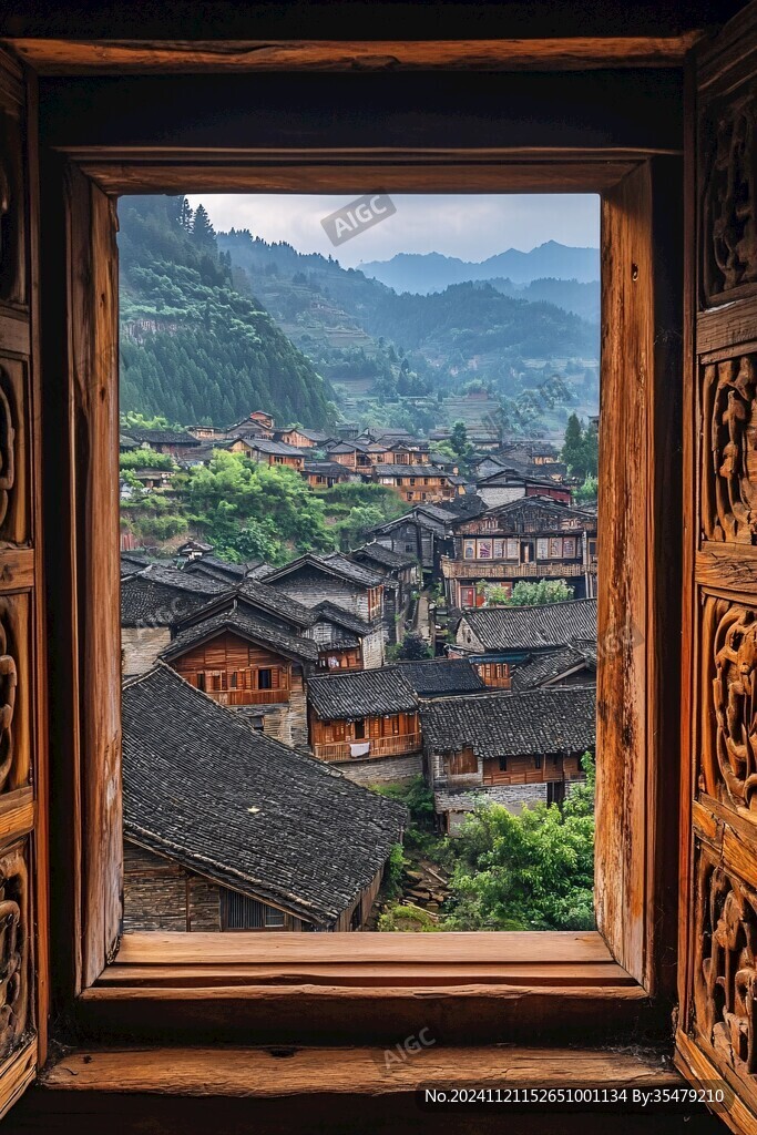 千户苗寨木窗户