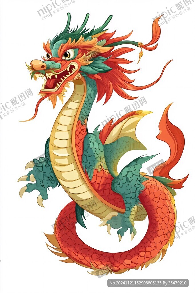 端午龙元素插画