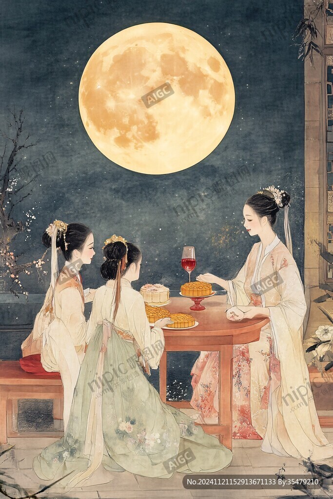 中秋古装插画