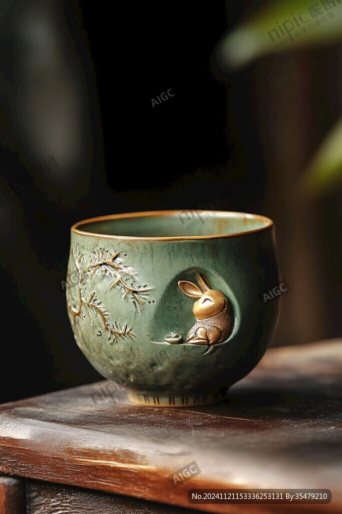 松鼠竹刻杯