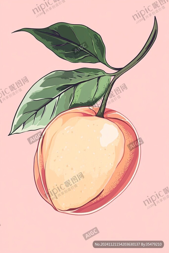 创意水蜜桃插画