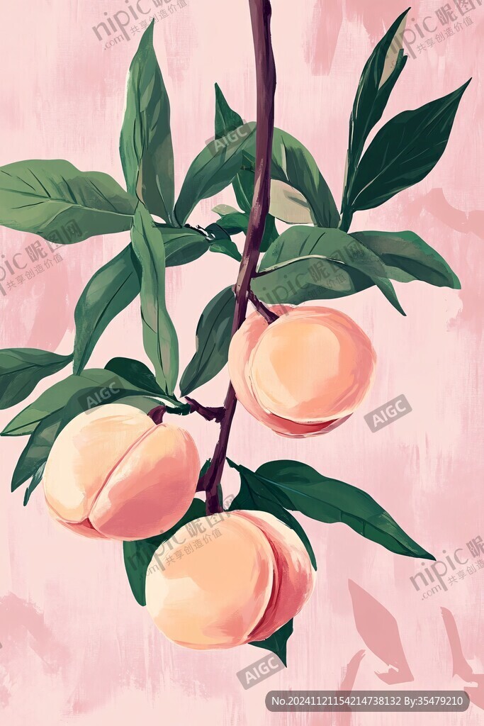 黄毛桃插画