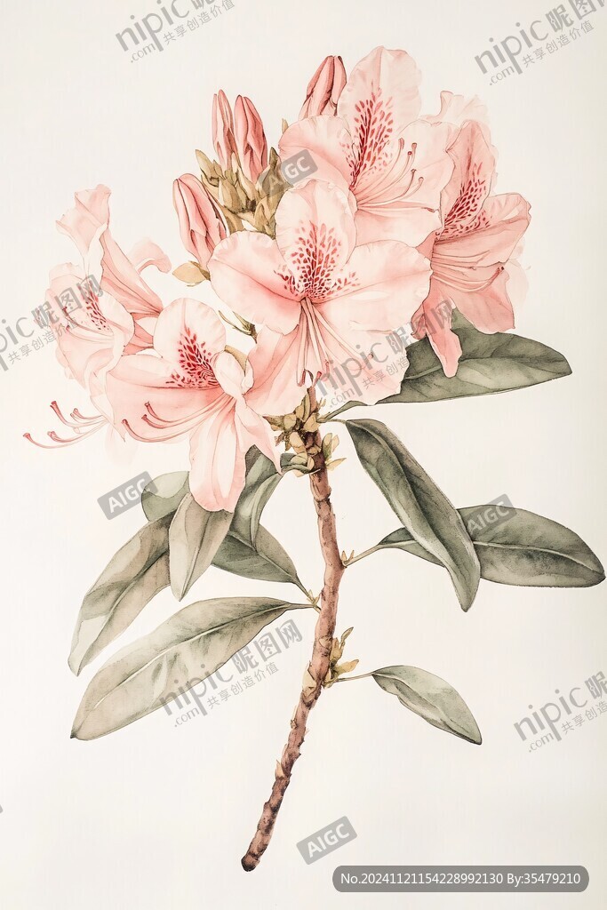 手绘杜鹃花