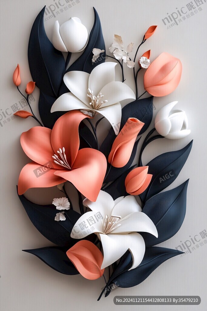 3d立体简约花
