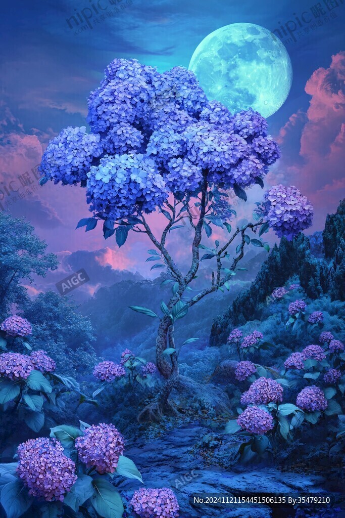 梦幻紫绣球色彩