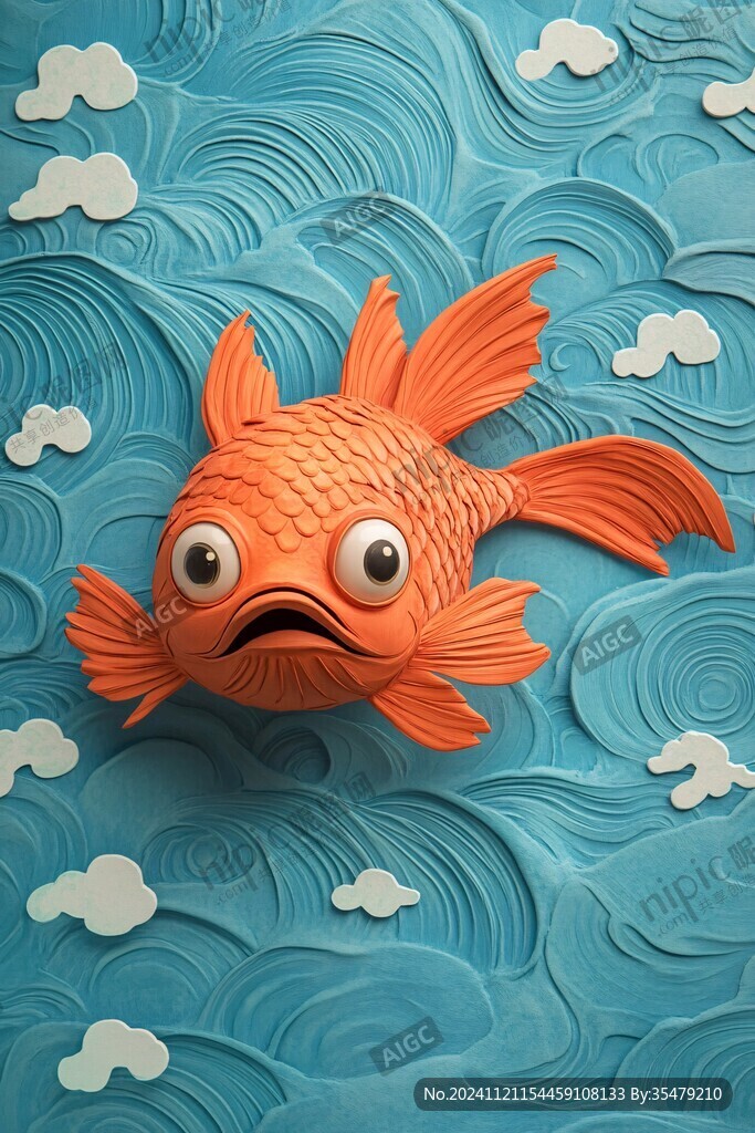 浮雕鱼素材