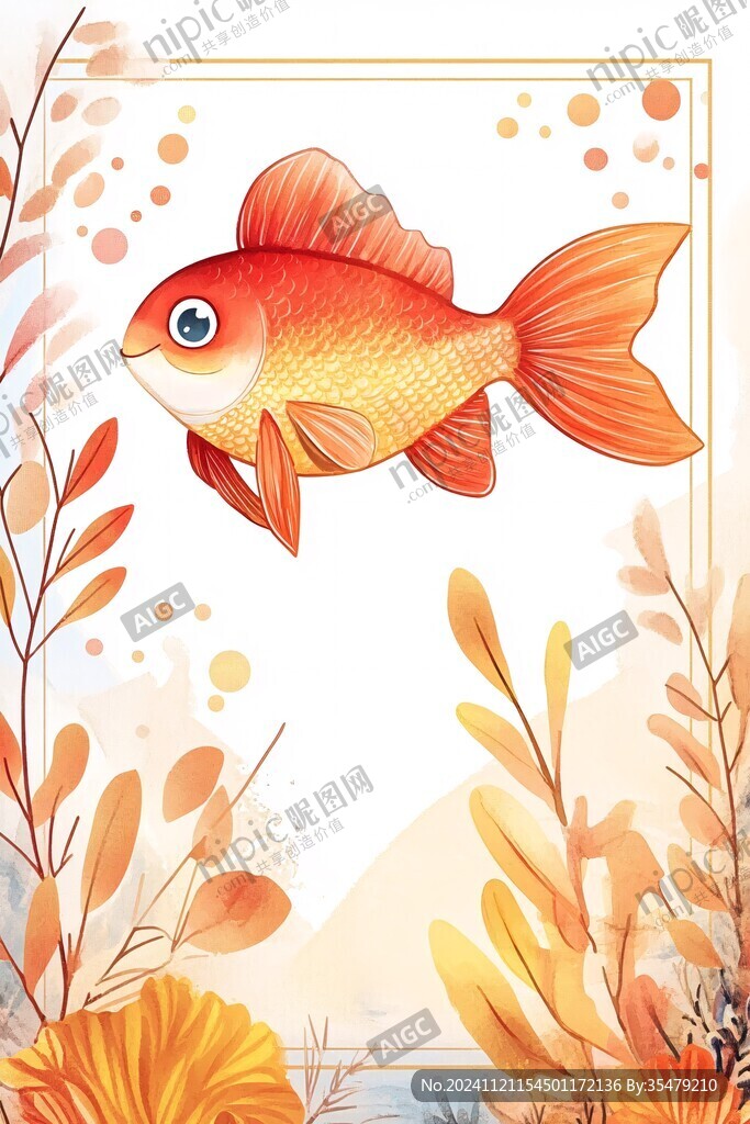 创意金鱼潮流插画