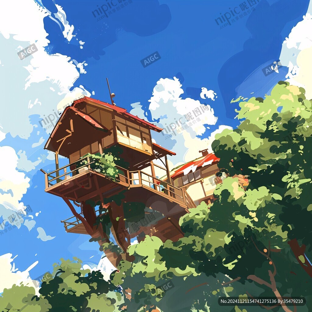 吊脚楼插画