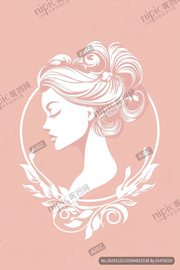 复古风美女logo