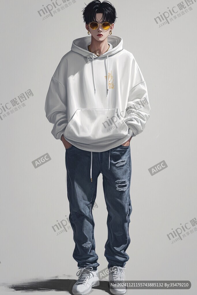 穿卫衣的男生