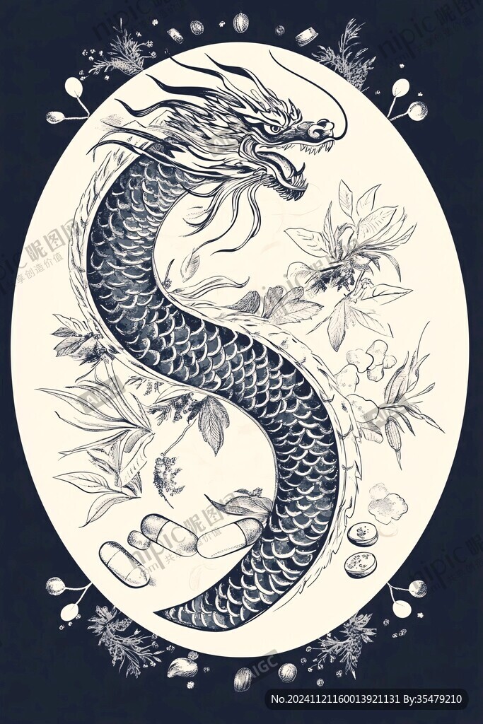圆形龙插画