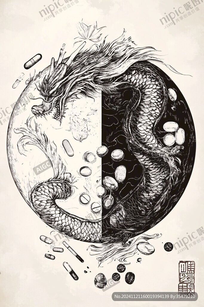 圆形龙插画