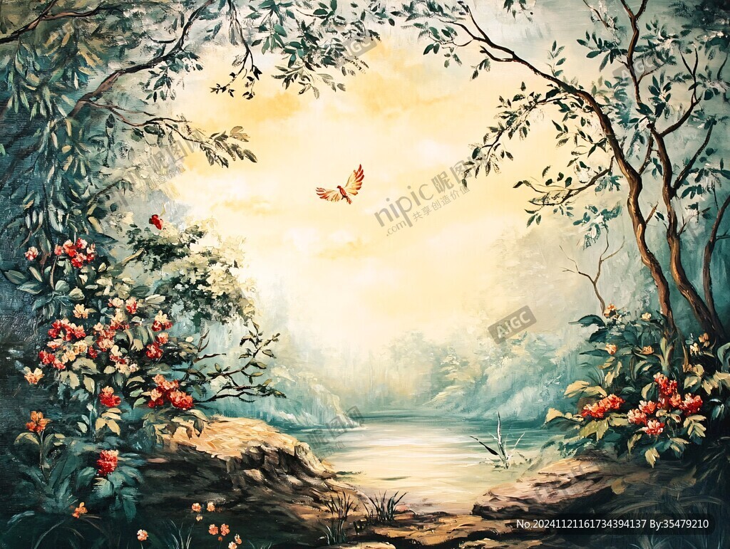 唯美风景油画