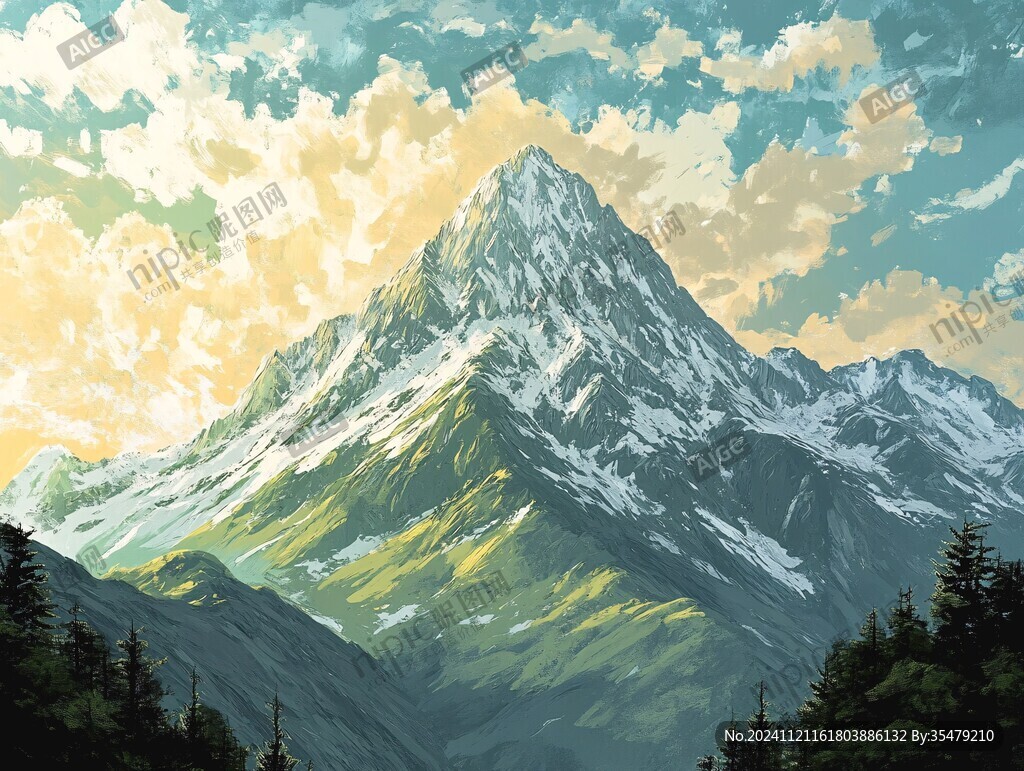 插画图山插画