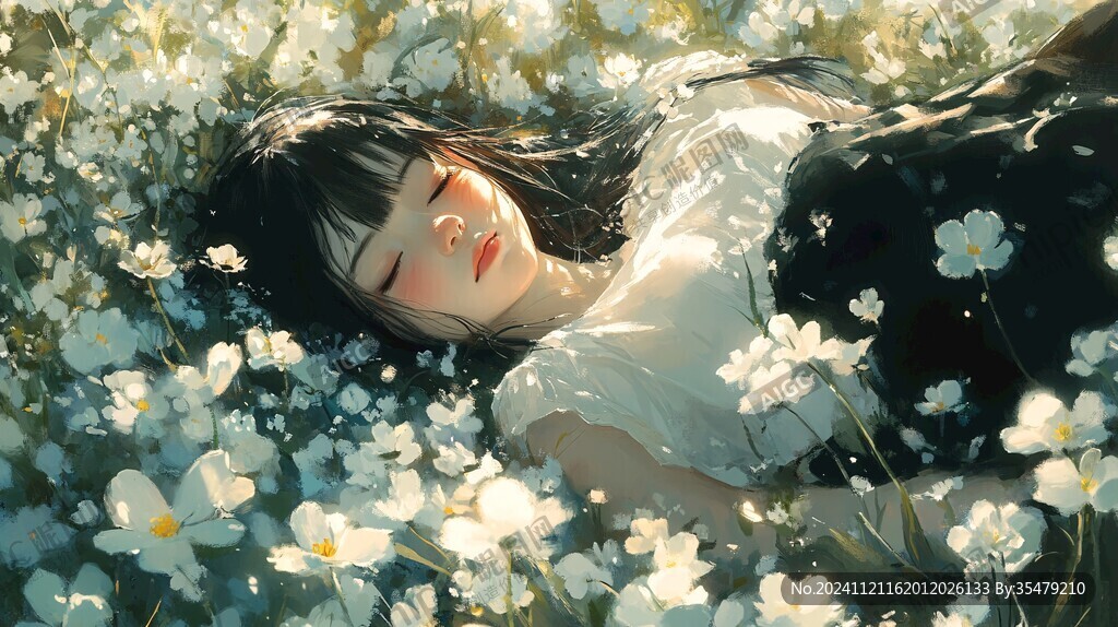 雏菊少女插画