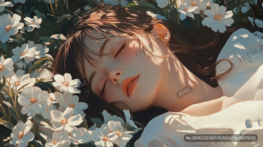 雏菊少女插画