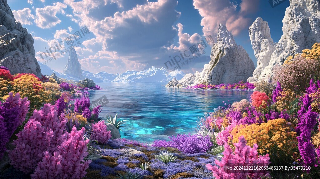 唯美梦幻花田场景