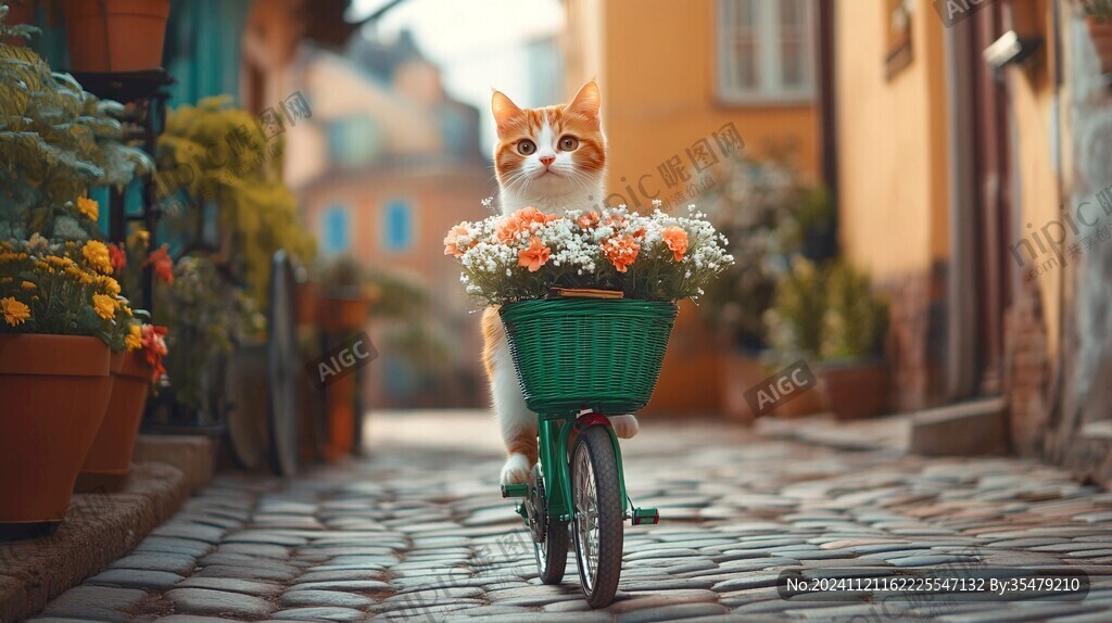 猫咪骑车