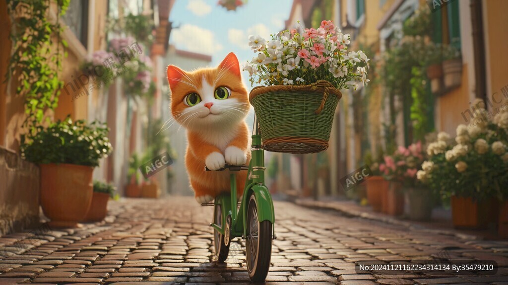 猫咪骑车