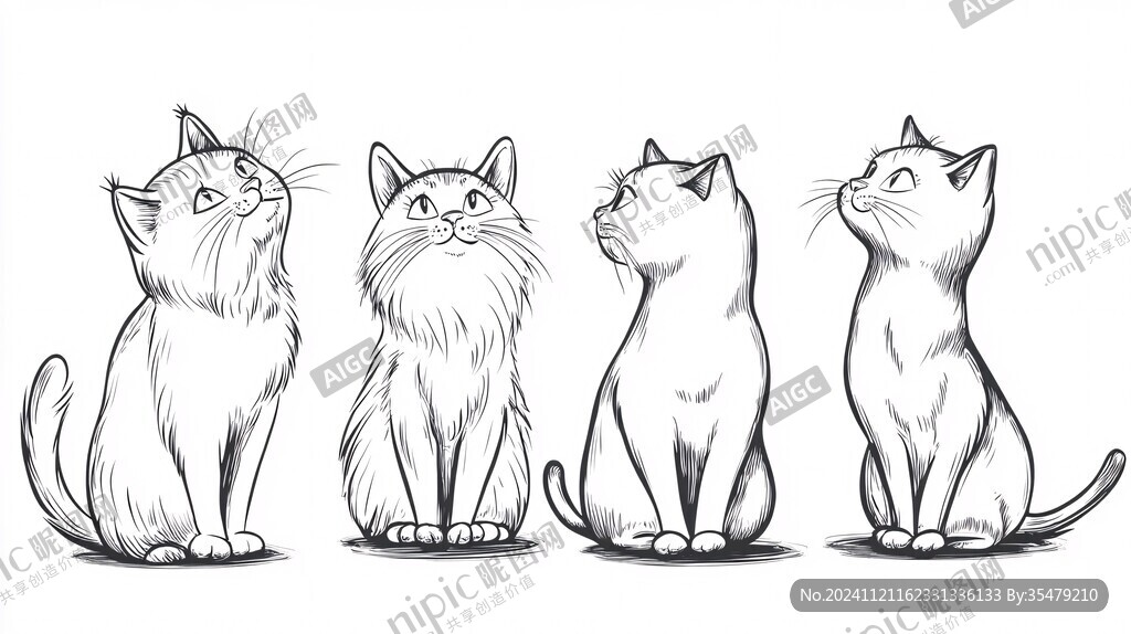 猫咪线稿