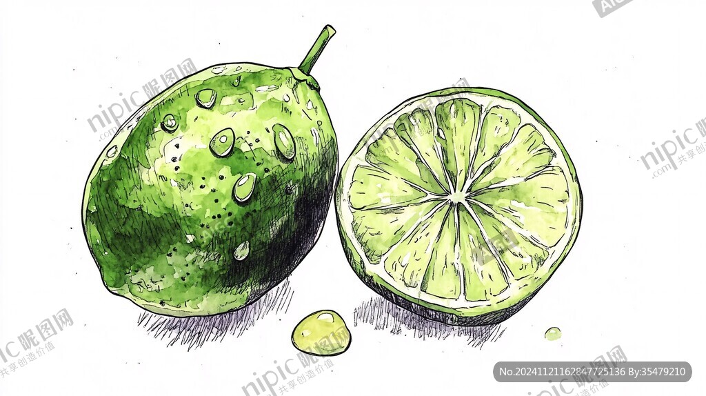 青柠手绘插画