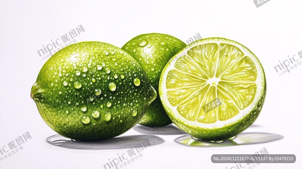 水果青柠插画