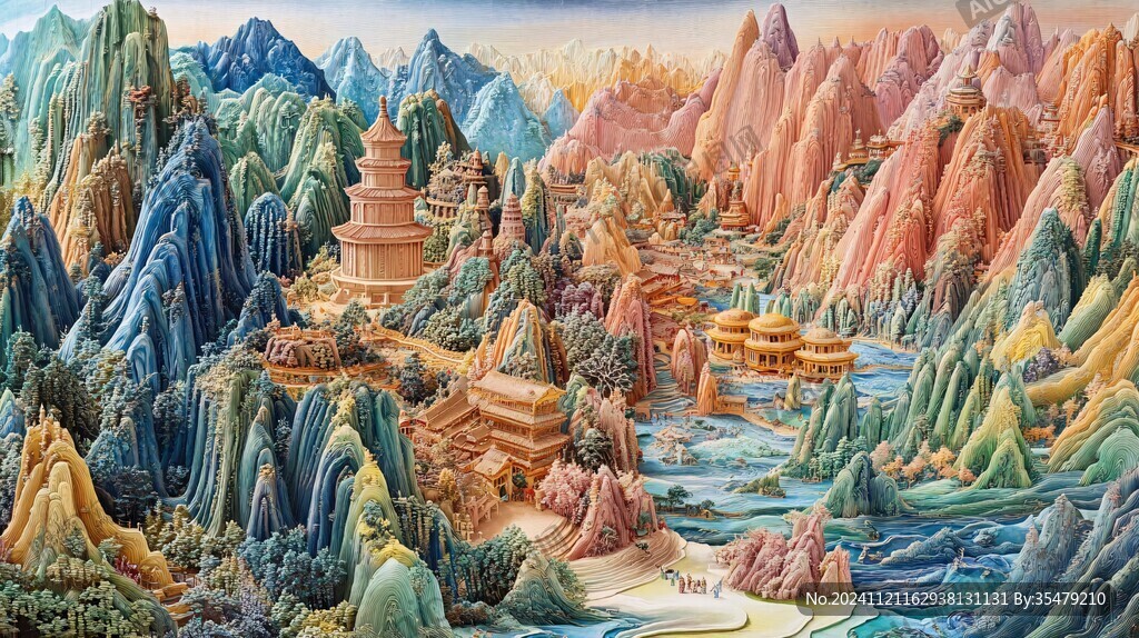 五岳插画