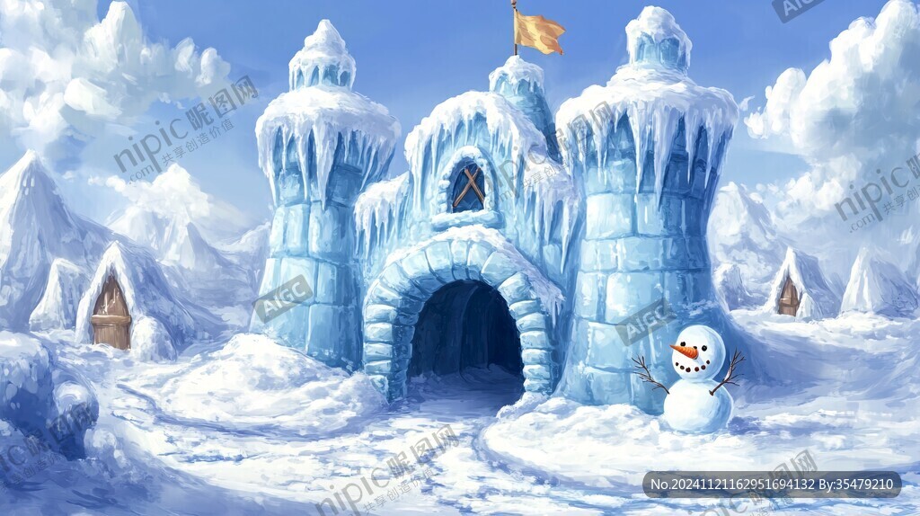 冰雪会堂手绘