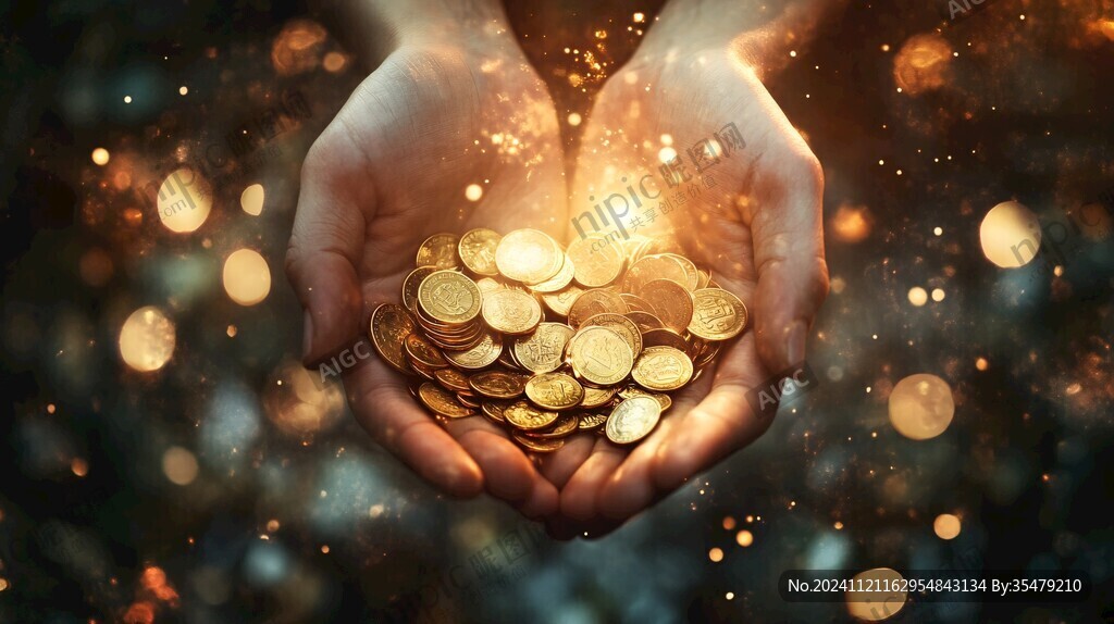 抱金币
