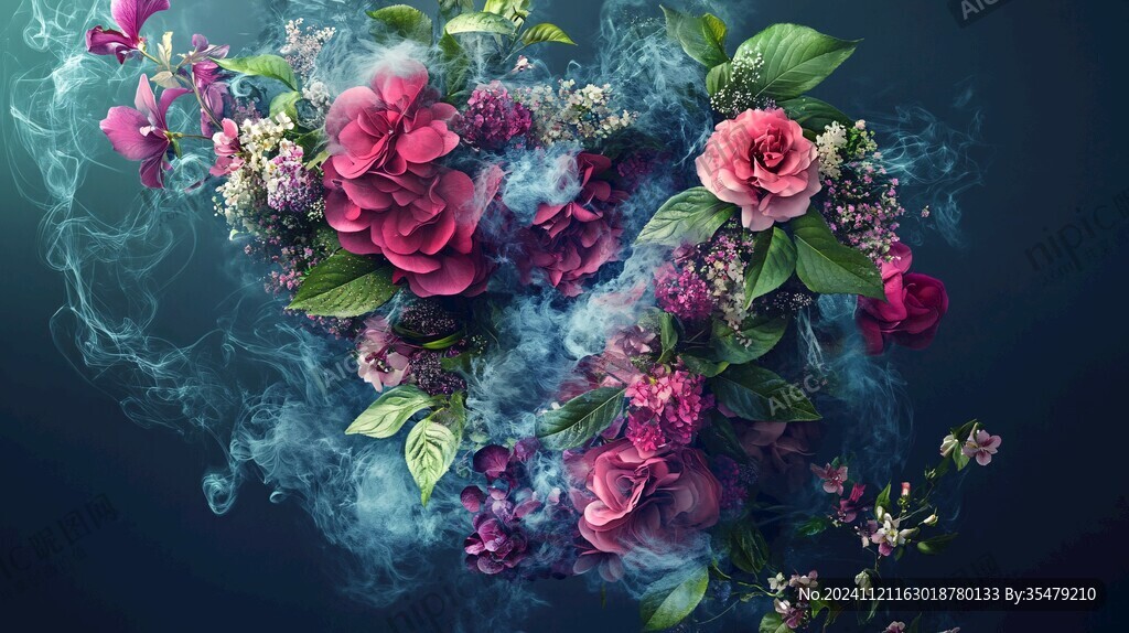 烟雾花朵素材