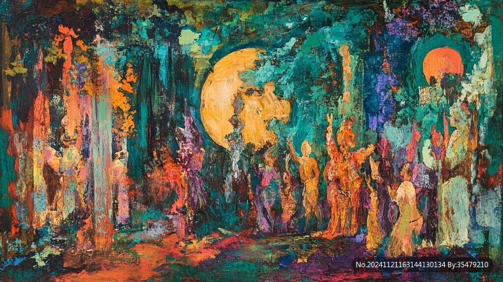 月夜油画