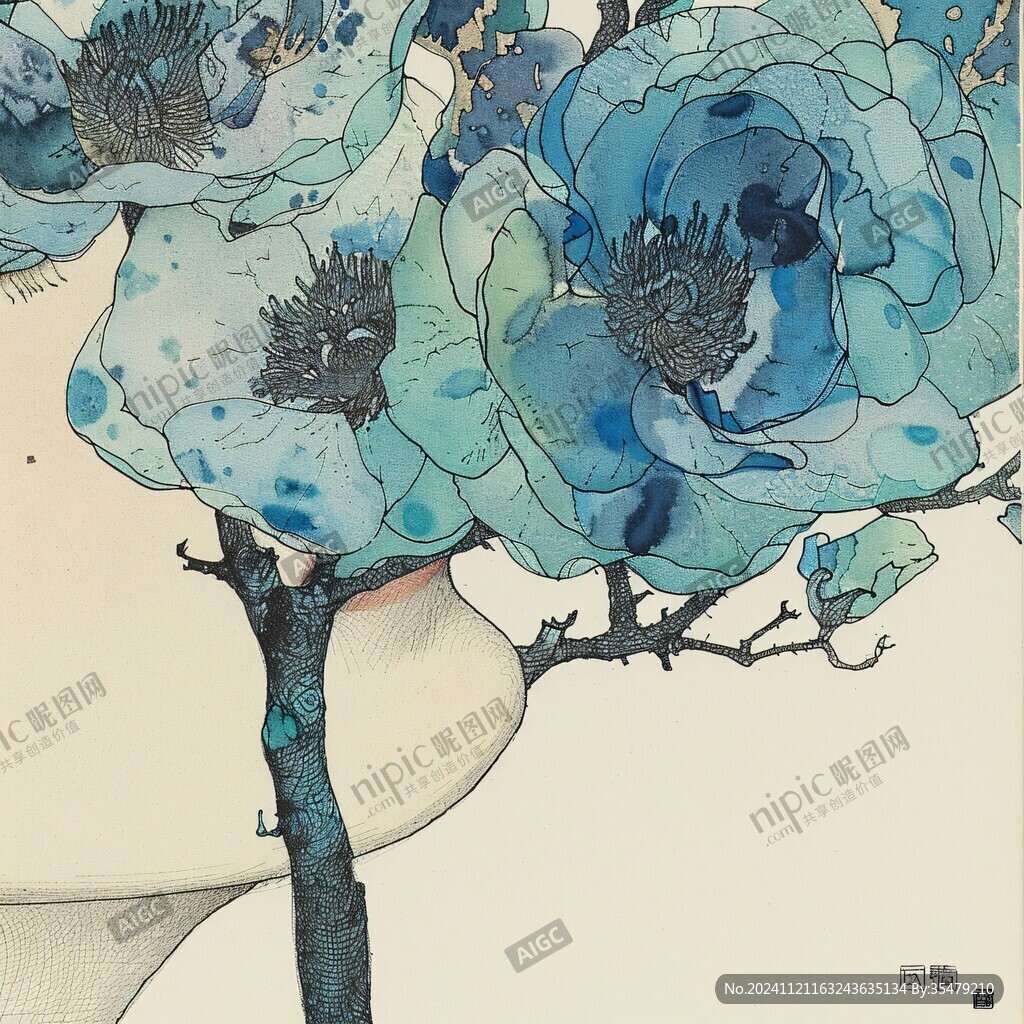插画辛夷