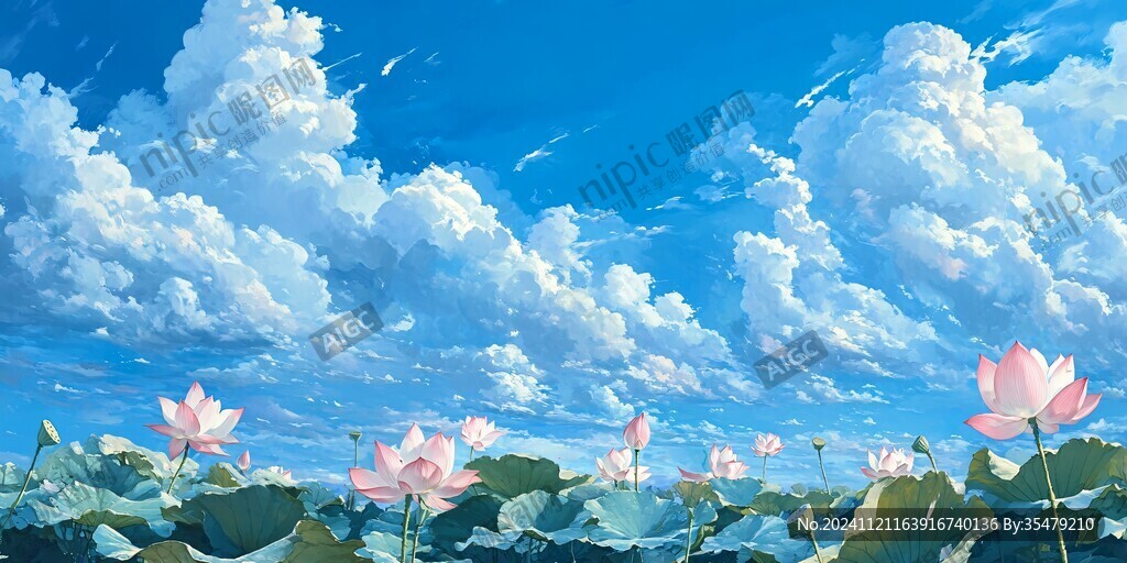 云朵荷花