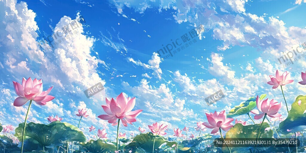 唯美意境荷塘