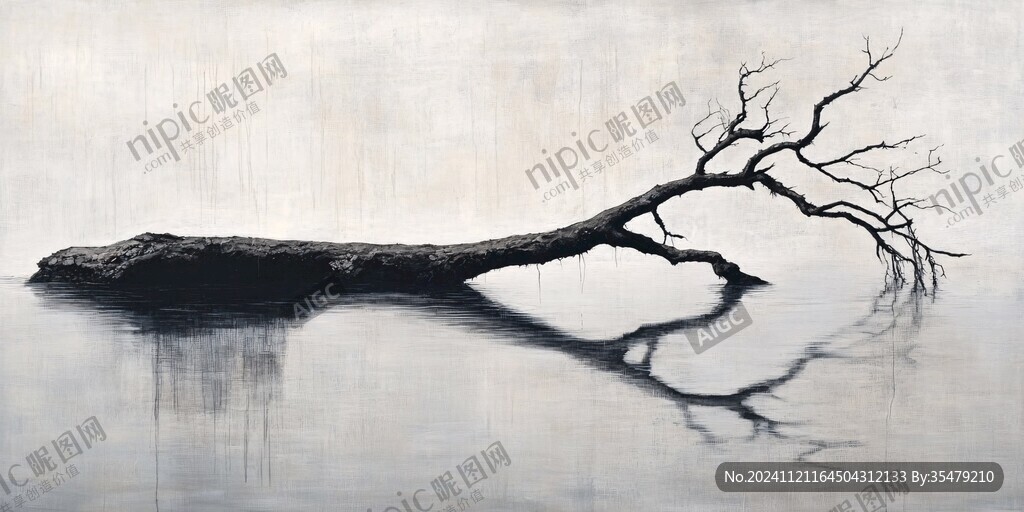 枯枝艺术画