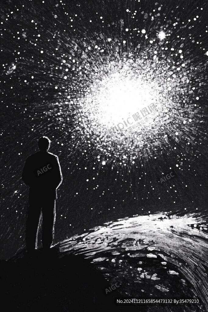 星辰大海男孩背影