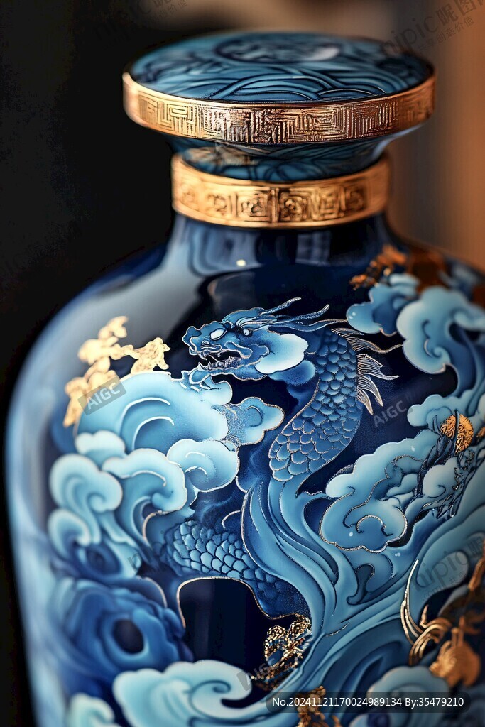 白酒瓶设计双龙戏珠