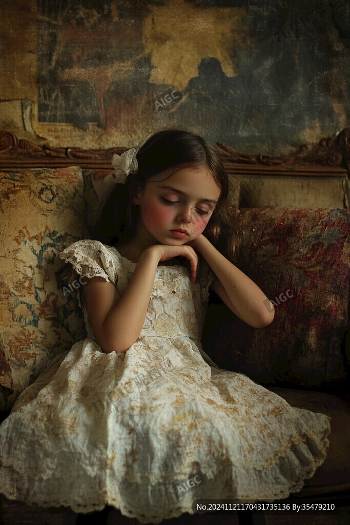 怡然自得的小女孩壁纸